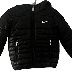 Nike Kids Black Hooded Puffer Jacket